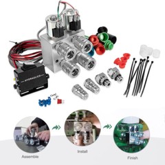 Hydraulic Multiplier 2 Circuit Diverter Splitter Valve with Couplers Switch Box