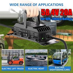 Bluetooth LiFePO4 51.2V 100Ah Lithium Battery with BMS 5120Wh + 48V 20A Charger