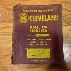 Cleveland 320 TRENCHER PARTS LIST OPERATION & MAINTENANCE MANUAL BOOK GUIDE