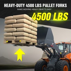 60″ Clamp on Pallet Forks For Tractor Bucket, Heavy-Duty Tractor Forks, 4500 LBS