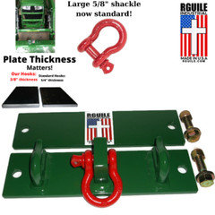 Bolt on bucket hooks tractor grab hooks and shackle green