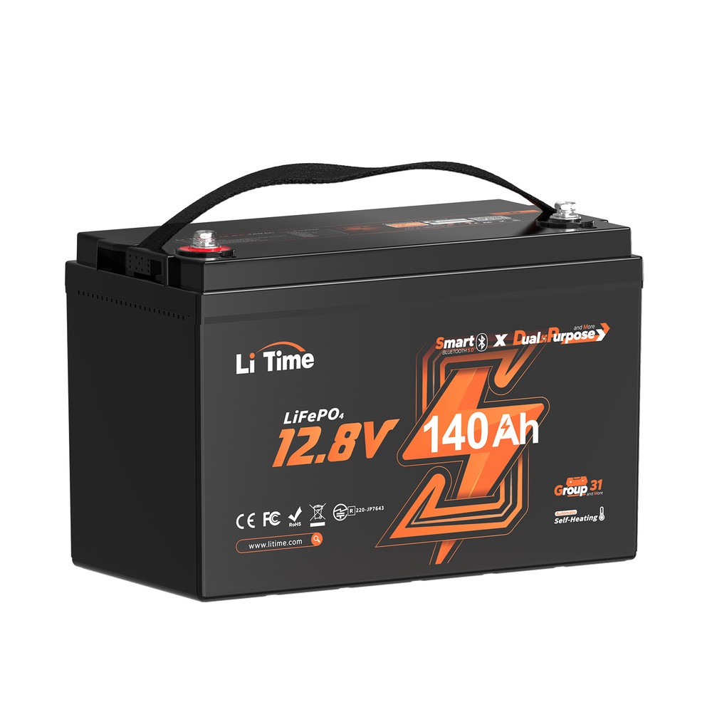 LiTime 12V 140Ah Dual Purpose LiFePO4 Battery CCA 900 1792Wh For Marine RV Solar