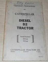 CAT CATERPILLAR D2 TRACTOR DOZER OPERATION & MAINTENANCE MANUAL BOOK 4U 5U