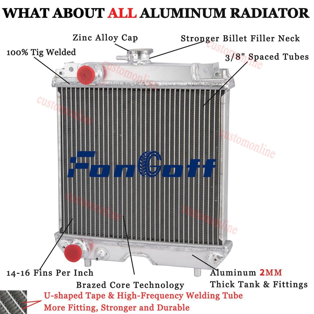 US Aluminum Radiator Tractor For Kubota Model B7300 #6C090-58502 Fongoff~