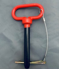 1/2, 5/8, 3/4, 7/8, 1-1/8 Red D Handle Hitch Pins with Hitch Clip Pins
