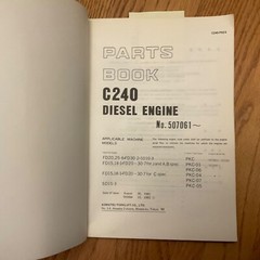 Komatsu C240 DIESEL ENGINE PARTS MANUAL CATALOG BOOK LIST, FORK LIFT TRUCK