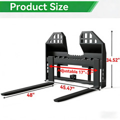 46″ Skid Steer Quick Attach Frame with 2″ Receiver & 48″ Blades 4000LB Capacity