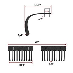 Landscape Rake Implement for ATV/UTV Removal of Rock Grass Bunches and Debris