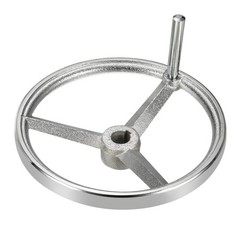 200mm 8 Inch Diameter Rotary Handwheel Cast Iron Chrome Plated with Handle