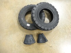 TWO 4.50-10 MRL MTF-257 Three Rib F-2 Tri-Rib 6 ply Tractor Tires WITH Tubes