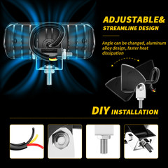 2X 3.6″ Flash LED WORK LIGHT fit CAT Skid Steer 289D3 277D 289D 226D 249D 297D2