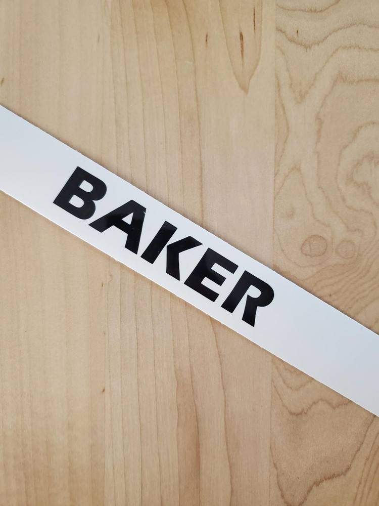 BAKER last name decal sticker vinyl (2) PAIR Gloss BLACK 24″ FAST USA