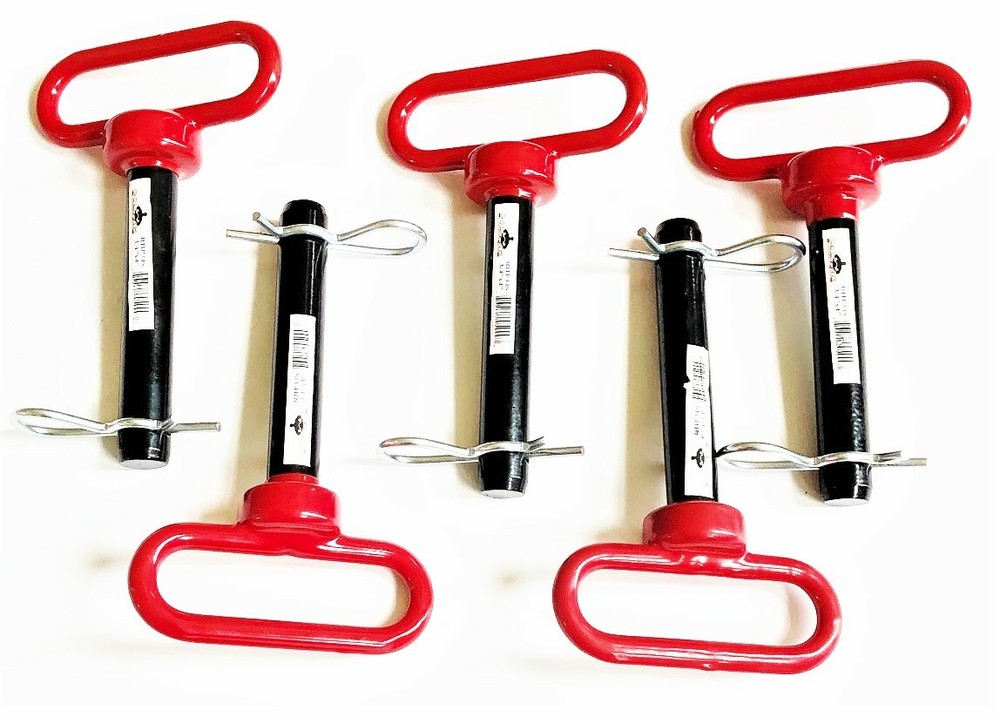 5 GOLIATH INDUSTRIAL RED HANDLE 3/4 X 4″ TRACTOR HITCH PINS WAGON TRAILER RHP34S