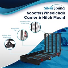 Silver Spring 48″ x 28″ Folding Steel Wheelchair Carrier with Ramp & Hitch Mount