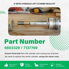 Hydraulic Lift Cylinder Seals Kit 2 Pack – Replace Skid Steer Seal for 444, 500,