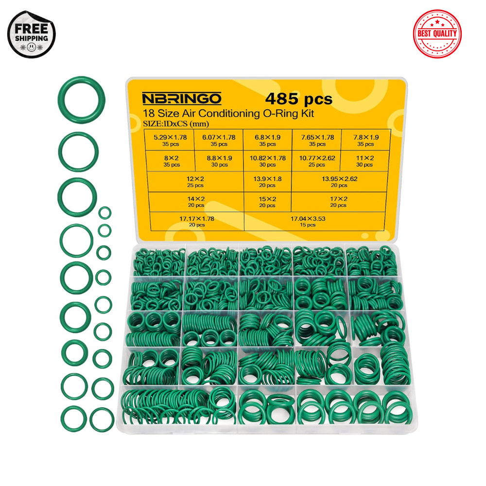 485 Pc Metric AC O Ring Kit R12 R134A Car Air Conditioning Seal Set Green