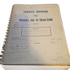 Allis-Chalmers HD-11 Tractor Service Manual 1958 Original Shop Book