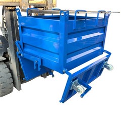 2200lbs Load Self-Dumping Hopper: Manual Forklift-Operated Steel Turnover Box