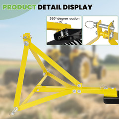 60″ 3 Pt Landscape Rock Rake For Category 1 Tractor Attachment Soil Gravel Lawn
