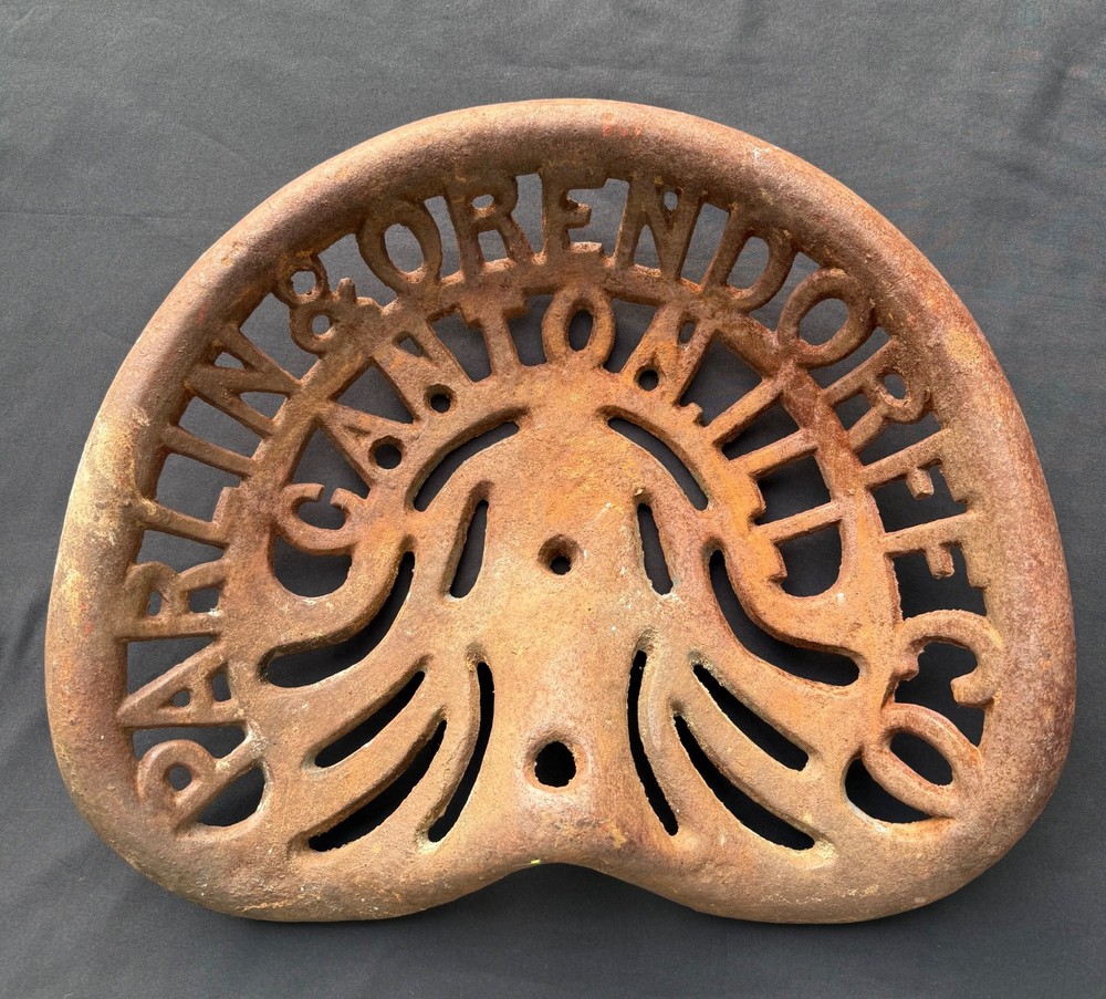 ANTIQUE CAST IRON TRACTOR IMPLEMENT SEAT PARLIN & ORENDORFF CANTON ILLINOIS