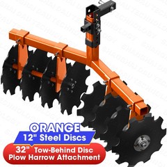 32″ Cut Width Disc Plow Harrow With 2″ Receiver Hitch Mount for ATVs /UTVs Heavy
