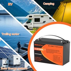 12V 100Ah LiFePO4 Battery Lithium 15000+ Cycles BMS for RV Solar Marine Off Grid