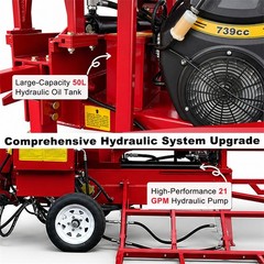 27T Hydraulic Firewood Processor w/ 739cc RATO Engine Log Lifter & 118″ Conveyor