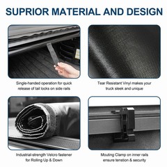 Soft Roll Up Tonneau Cover 2024-2026 Tacoma 5ft Bed w/Track System