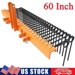60″ 3 Point Pine Straw Landscape Rake Tractor Rake for Cat 0 & Cat 1 Tractors US