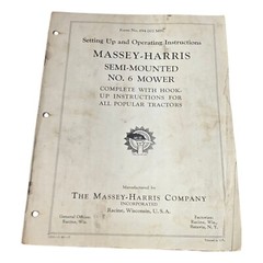 Massey Harris No 6 Semi Mounted Mower Manual Tractor Implement