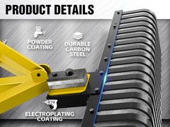 60″ Heavy-Duty Landscape Rake for Tractors, 3 Point Rock Rake with 360° Rotation