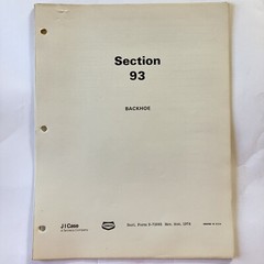JI Case Backhoe Manual 1974 Vintage Original OEM