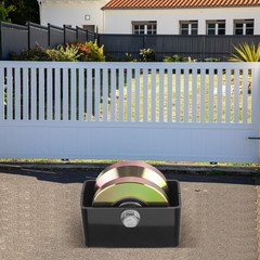 Soiiw 4″ V Groove Sliding Gate Rollers Wheel 2 4 inches x 1.75 inches, golden