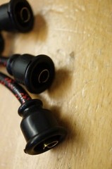 Ford 8N Black & Red Deluxe Cloth Spark Plug Wires Late Model 1950 51 52