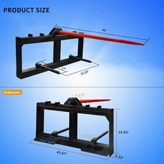 49″ Tractor Hay Spear Skid Steer Loader Quick Attach for Bobcat Tractor 3000 LBS