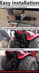 Hydraulic Top Link Cat.1-1 With Locking Block 18 1/8”-26 3/8” With 2X Hose