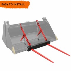 49″ Universal Hay Bale Spear Front Loader Tractor Bucket Attachment Mover Spike