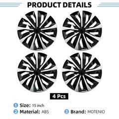 15 Inch Set of 4 Silver Black Snap On Hubcaps for Altima Knife Style