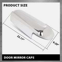 Chrome Door Mirror Covers Left Right Side for Peterbilt 579 2013-2023