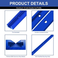 Seekliny T Tracks Woodworking Aluminum 12 inch Blue 4 Pack 4-12inch,