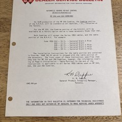 1978 Massey Ferguson MF 540 And 550 Combines Dealer Service Bulletin
