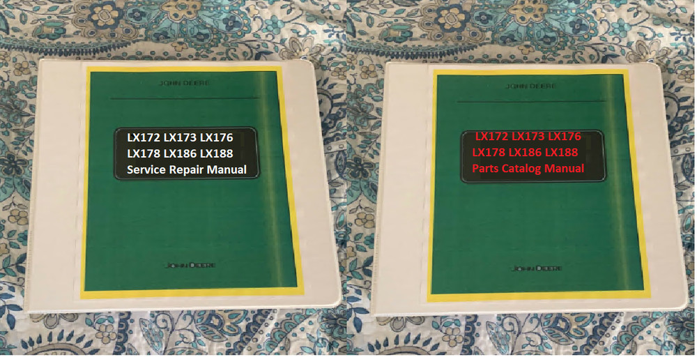 JD Deere LX172 LX173 LX176 LX178 LX186 LX188 tractor service parts manual 2 book
