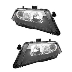 Set of (2) Headlights Halogen Factory Black Clear for 2004-2008 Acura TSX