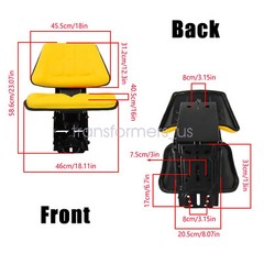 Yellow Tractor Suspension Seat Fit John Deere 5200 5210 5300 5310 5510