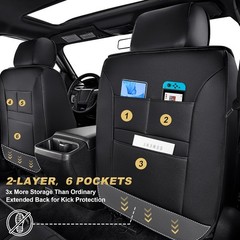 For Toyota Tacoma: 2005-2025 2026 Truck Set Car Seat Covers Synthetic Leather