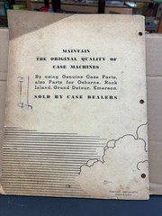 VTG 1946 CASE NO. 44 SPREADER PARTS CATALOG NO. B-458 tractor manure farm oem