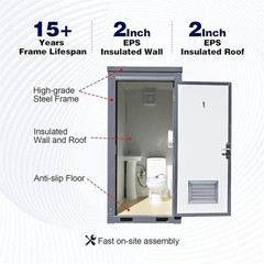 Bastone Portable Restroom Mobile Toilet Sink Jobsite Outdoor Bathroom 110V