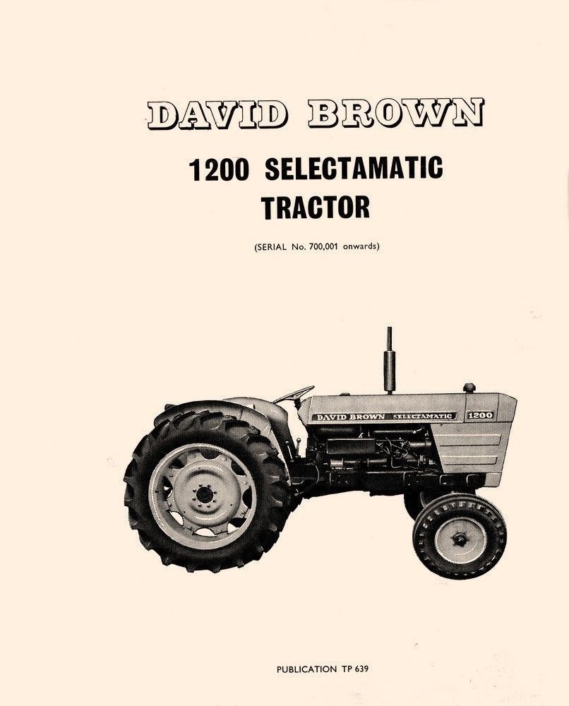 1200 David Brown Case Tractor Parts Catalog Manual