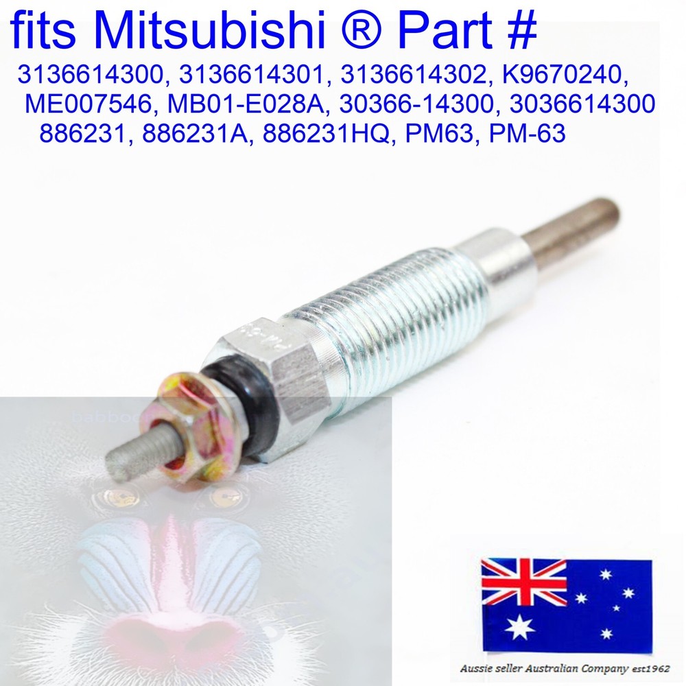 for Mitsubishi Glow Plug 886231 886231A 886231HQ PM63 PM-63 K4N 4DR1 4DR5 Engine