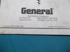GENERAL 671 DIG-R-TACH POST HOLE DIGGER PART OPERATION & MAINTENANCE MANUAL BOOK